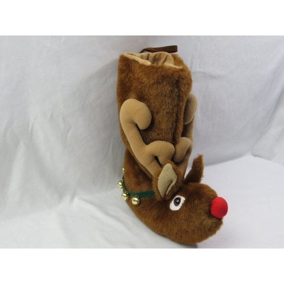 Rare Vintage Handmade ktb Originals Reindeer Christmas Stocking Shoulder Bag 15" - Picture 2 of 9